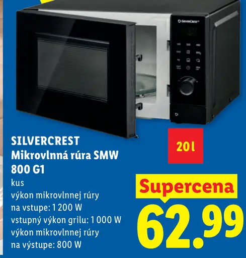 Silvercrest Mikrovlnná rúra SMW 800 G1