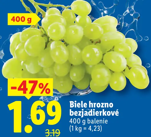 Biele hrozno bezjadierkové