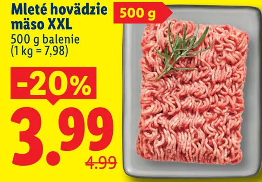 Mleté hovädzie mäso XXL