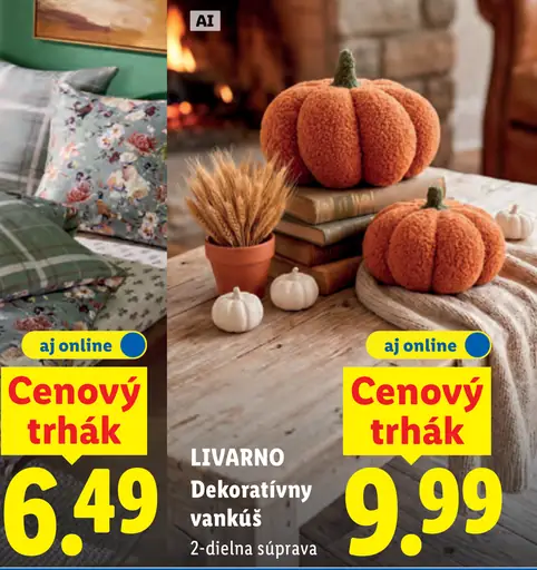Livarno dekoratívny vankúš, 2-dielna súprava