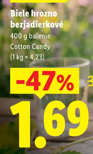 Cotton Candy biele hrozno, extra sladké