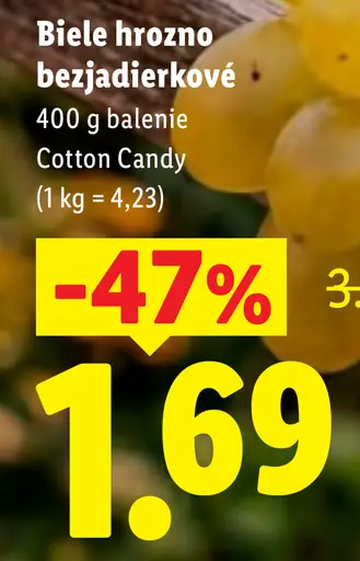 Cotton Candy biele hrozno, extra sladké