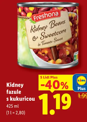 Freshona fazule Kidney s kukuricou v paradajkovej omáčke