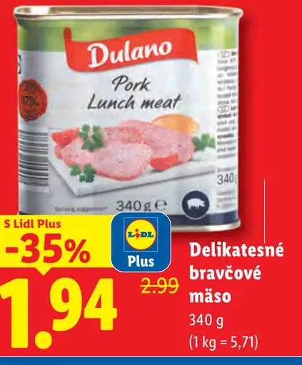 Dulano Pork Lunch meat delikatesné bravčové mäso