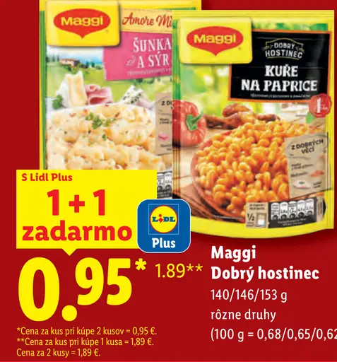 Maggi Dobrý hostinec – šunka a syr, kura na paprike