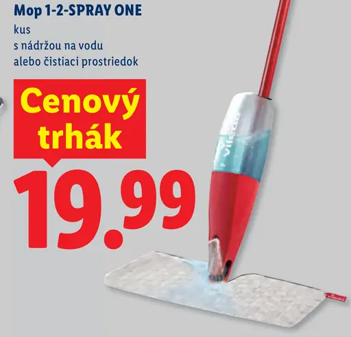 Vileda mop 1-2-Spray One s nádržou na vodu alebo čistiaci prostriedok