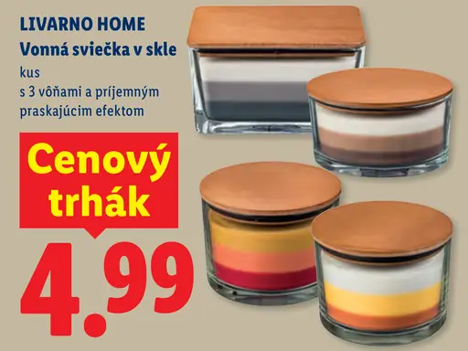Livarno Home vonná sviečka v skle s 3 vôňami a príjemným praskajúcim efektom