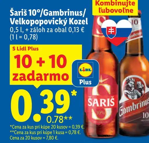 Šariš 10°, Gambrinus, Veľkopopovický Kozel