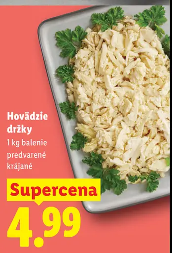Hovädzie držky krájané predvarené