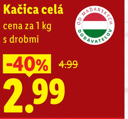 Kačica celá s drobmi