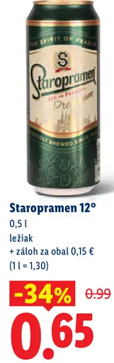 Staropramen 12° ležiak plechovka