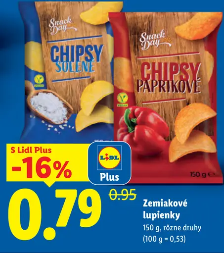 Zemiakové lupienky rôzne druhy