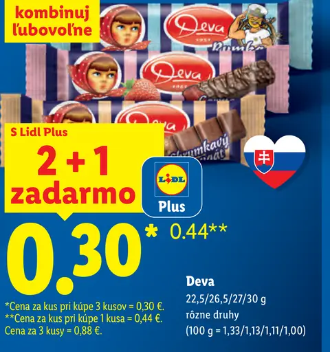 Deva rôzne druhy – cena za kus pri kúpe 3 kusov