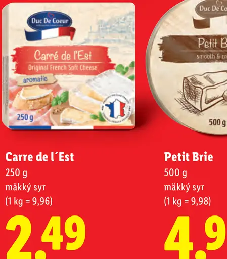 Duc De Coeur Carré de l’Est mäkký syr