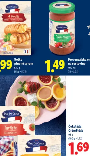 Duc De Coeur Rolky plnené syrom