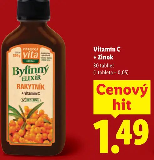 Herbal Bylinný elixír + vitamín C s príchuťou rakytníka