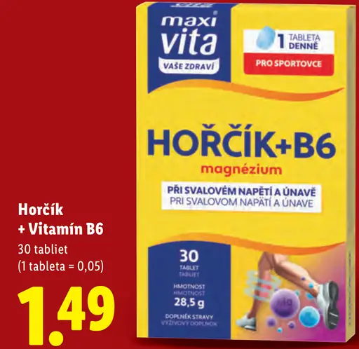 Maxi Vita horčík + vitamín B6