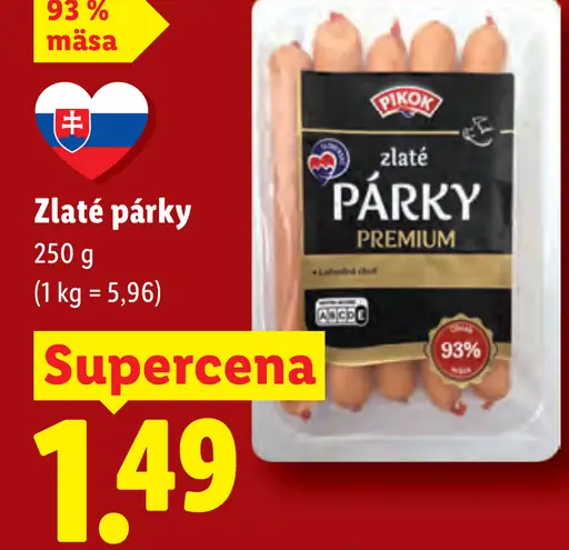 Pikok Zlaté párky Premium