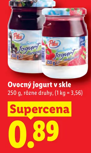 Pilos Ovocný jogurt v skle rôzne druhy