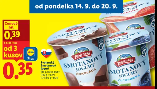 Zvolenský smotanový jogurt 2 druhy