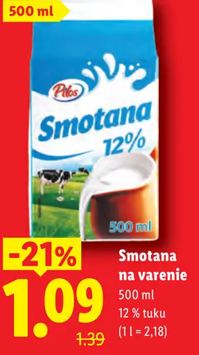 Pilos smotana na varenie 12 % tuku