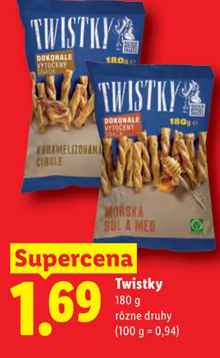 Twisty, karamelizovaná cibuľa, morská soľ a med