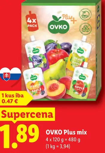 Ovoľko Plus mix ovocných kapsičiek