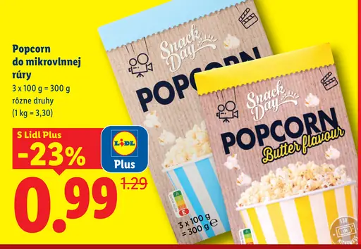 Popcorn do mikrovlnnej rúry, rôzne druhy