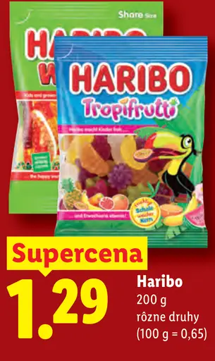 Haribo rôzne druhy cukroviniek