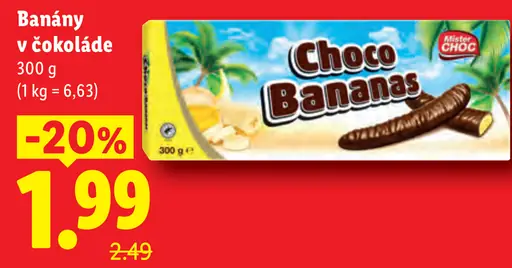 Mister Choc Banány v čokoláde