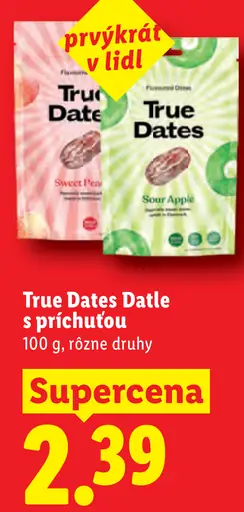 True Dates datle s príchuťou, rôzne druhy