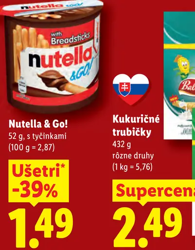 Nutella & Go! s tyčinkami