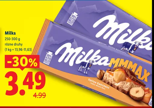 Čokoláda rôzne druhy Milka