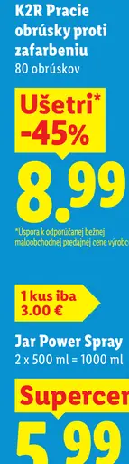 K2R Pracie obrúsky stop zafarbeniu