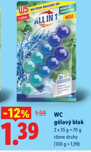 W5 WC gélový blok