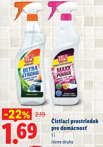 W5 čistiaci prostriedok pre domácnosť