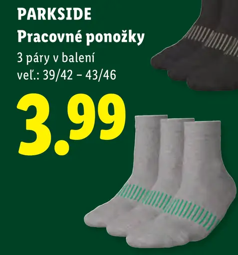 Parkside pracovné ponožky, 3 páry v balení