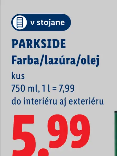PARKSIDE farba/lazúra/olej na drevo a murivo – Wood Oil, Express Wood & Masonry Paint, PUR Permanent Wood Stain