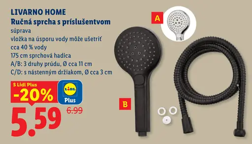 LIVARNO HOME ručná sprcha s príslušenstvom