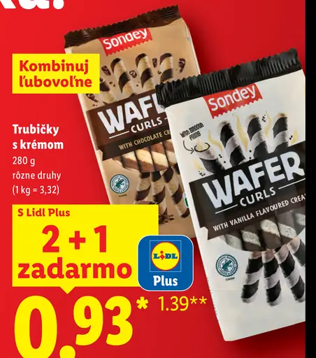 Sonday trubičky s krémom – rôzne druhy