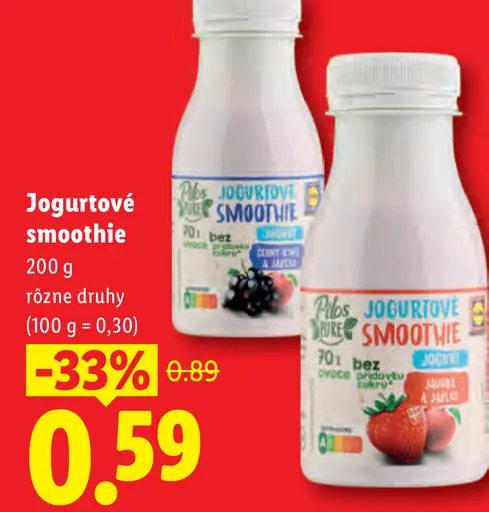 Pilos jogurtové smoothie – čučoriedkové a jahodové