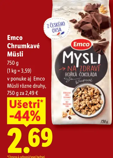 Emco Mysli chrumkavé horká čokoláda