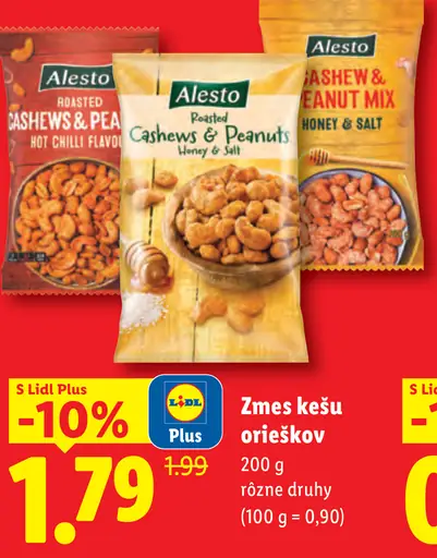 Alesto zmes kešu a orieškov