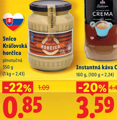 Snico Kráľovská Horčica plnotučná