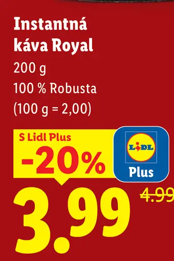 Bellarom Instantná káva Royal, 100 % Robusta