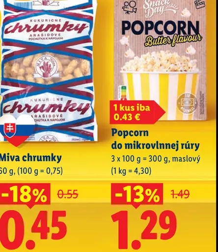 Snack Day Popcorn do mikrovlnnej rúry