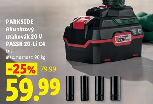 PARKSIDE Aku rázový uťahovák PASSK 20-Li C4