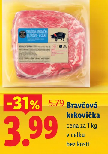Bravčová krkovička bez kosti v celku