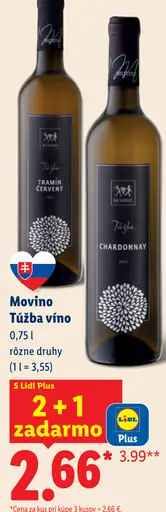 Movino Túžba víno – Tramín červený, Chardonnay