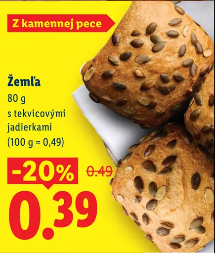 Žemľa s tekvicovými jadierkami